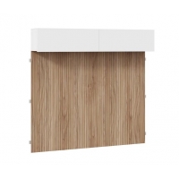 Шкаф навесной Порто 366 с декоративными панелями (Белый Жемчуг, Яблоня Беллуно, Белый софт)